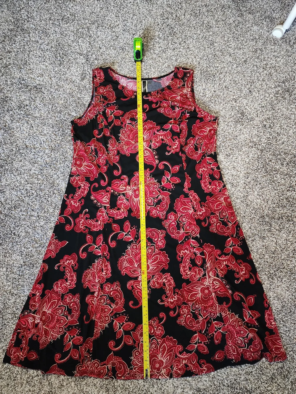 Julian Taylor Red and Black Floral Midi Dress with Red Jacket